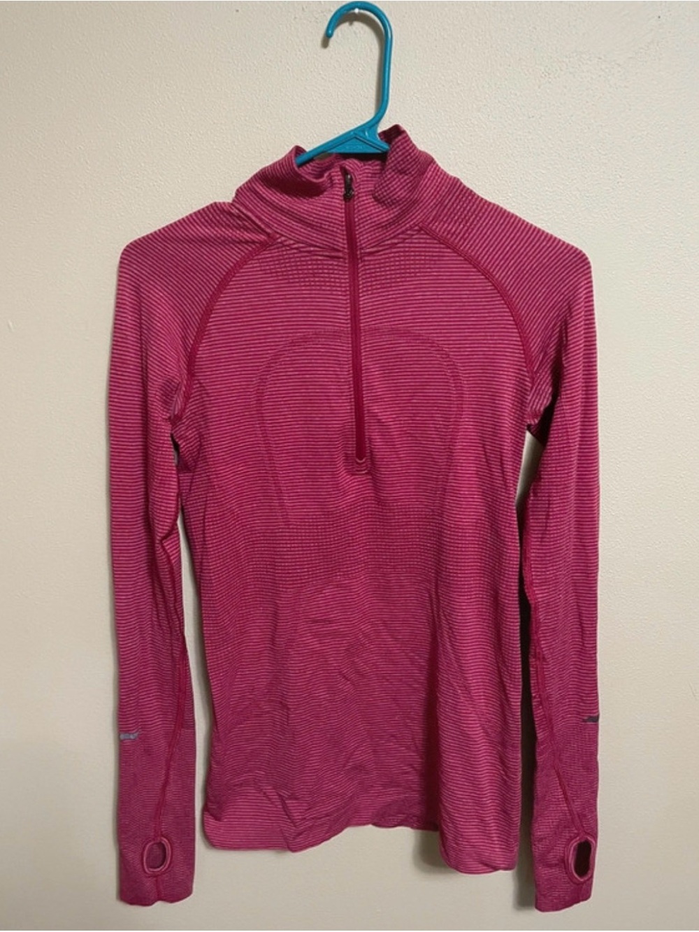 lululemon athletica Pink Striped Half-Zip Pullover